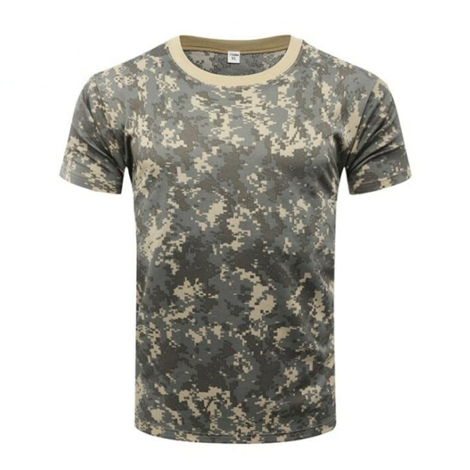 T-shirt camouflage pixel à manches courtes pour hommes 1820 20aec0