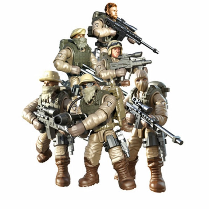 Figurines de soldats des forces de combat dans le désert 8 pièces 3817 wygl1c