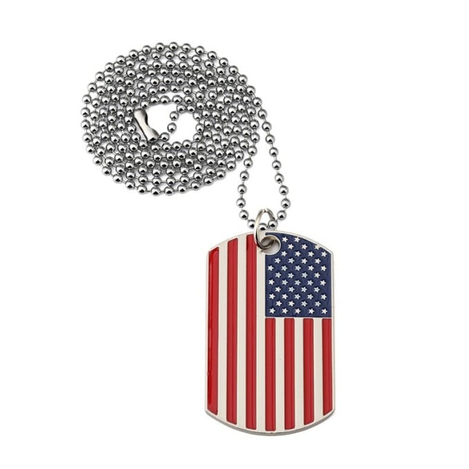 Collier militaire pendentif drapeau américain 4751 6qmygr