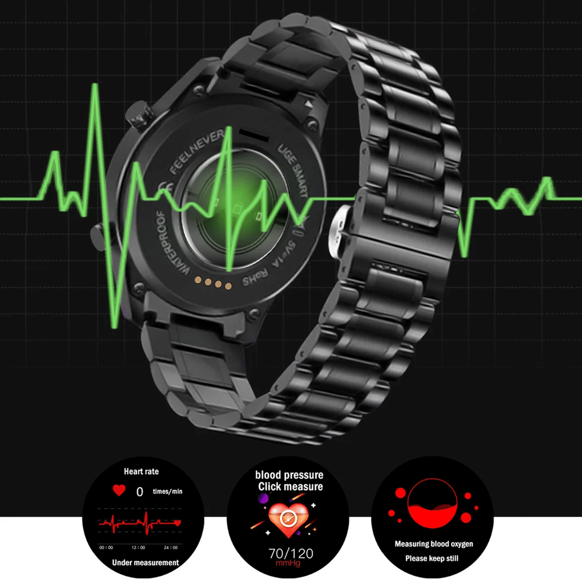 Montre de plongée militaire connectée bracelet en acier