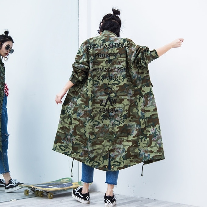 Manteau militaire over size pour femme 20516 yq9soo