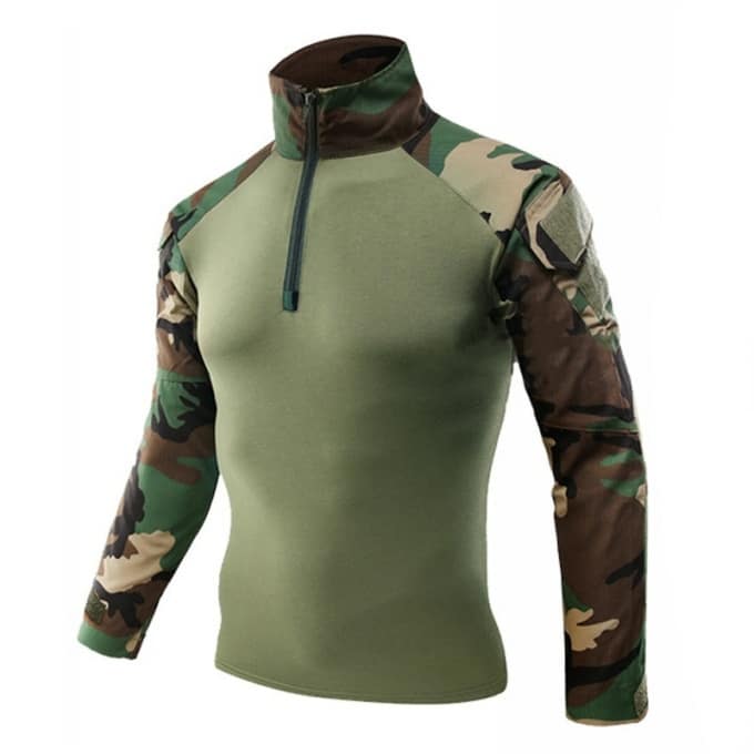 Veste militaire à col zippé motif camouflage 25365 6eleie