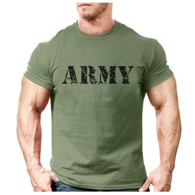 T-shirt militaire rétro en coton 26837 tc770y